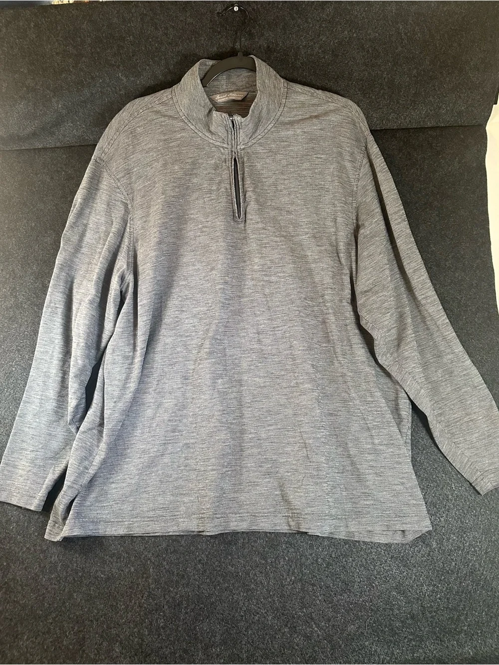 Daniel Cremieux Signature Collection Mens Quarter Zip Pullover Gray XXL